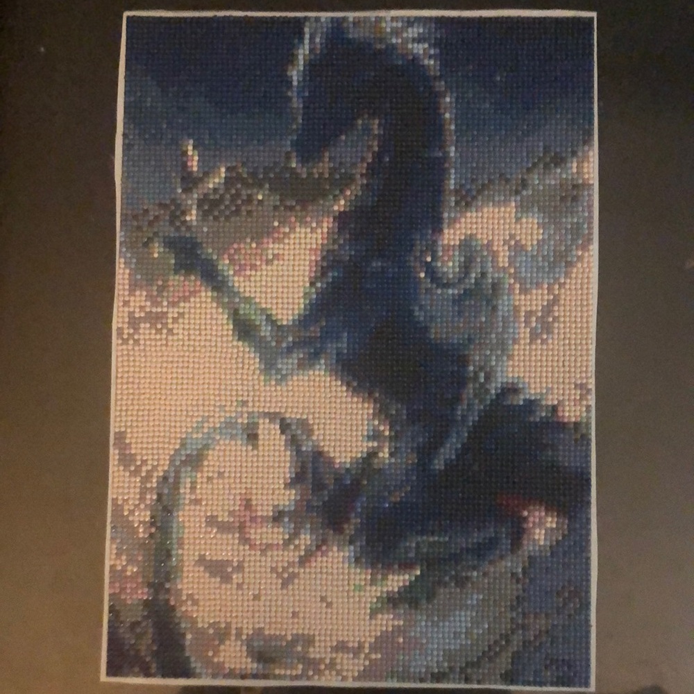 Mystical Blue Dragon Art Painting